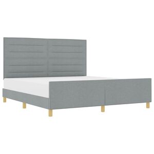 vidaXL Estructura de cama con cabecera Gris claro 180 x 200 cm tela