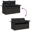 vidaXL Conjunto de sof&aacute; de jard&iacute;n con coj&iacute;n con almohada 13 pcs Negro