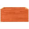 vidaXL Jardinera de madera maciza pino marr&oacute;n cera 100x100x46 cm