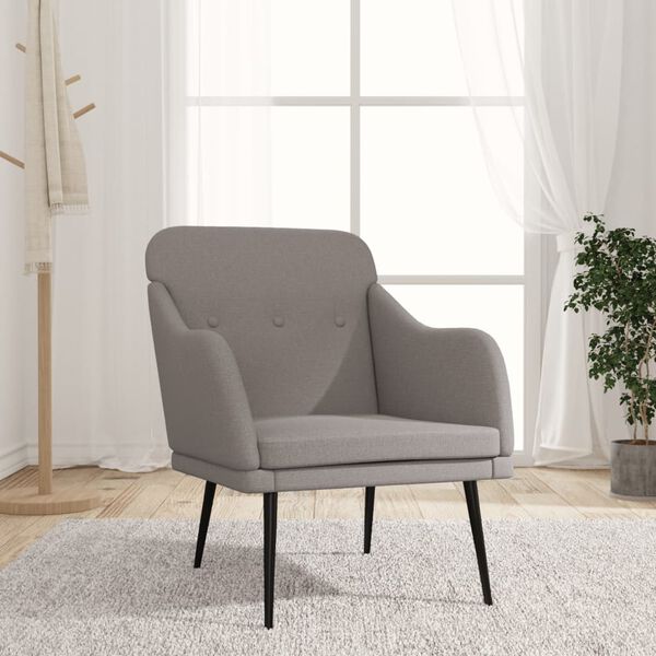 vidaXL Sill&oacute;n de tela gris taupe 63x76x80 cm