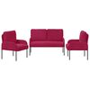 vidaXL Juegos de sof&aacute;s con coj&iacute;n 3 pcs Rojo vino 115 x 56 x 80 cm