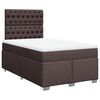 vidaXL Cama box spring con colch&oacute;n tela marr&oacute;n oscuro 120x190 cm