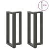 vidaXL Patas para mesa de bar en forma de T (2 unidades), antracita, 40 x 35 x (90-91) cm, acero