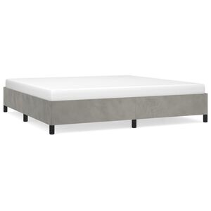 vidaXL Estructura de cama sin colch&oacute;n terciopelo gris claro 200x200 cm