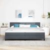 vidaXL Cama Box Spring LED con LED Gris oscuro 200 x 200 cm Terciopelo