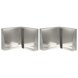 vidaXL Muro de Contenci&oacute;n 2 uds. 50 x 50 x 30 cm Acero inoxidable