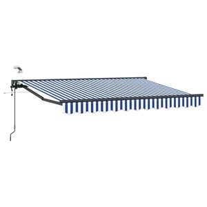 vidaXL Toldo Retr&aacute;ctil El&eacute;ctrico Azul, Blanco, Antracita 2,5 x 2 m