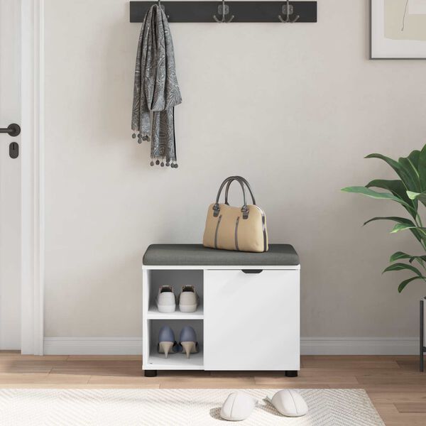 vidaXL Banco de entrada con coj&iacute;n Liso 60 x 38 x 46 cm