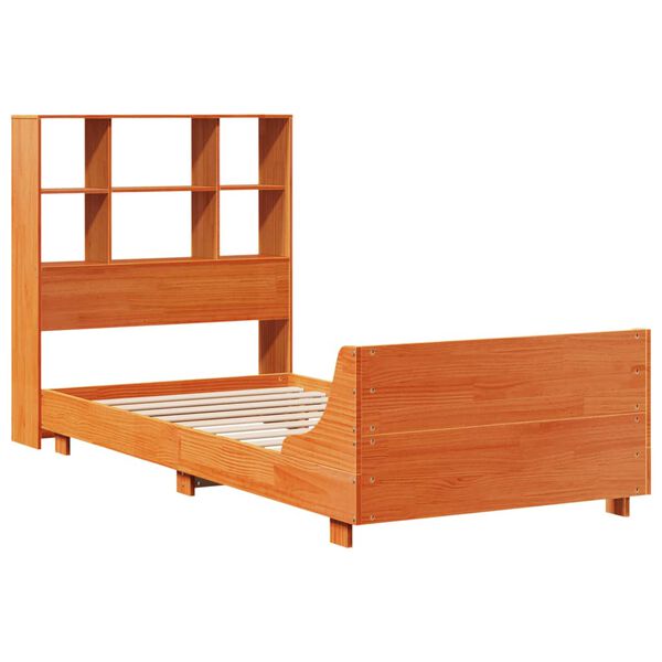 vidaXL Estructura de cama sin colch&oacute;n madera maciza marr&oacute;n 90x190 cm