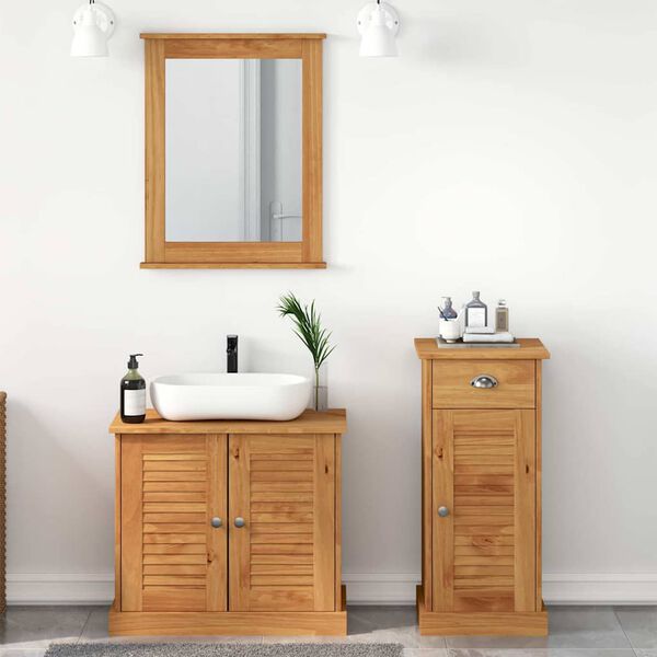 vidaXL Juego de muebles de ba&ntilde;o con caj&oacute;n VIGO 3 pcs Marr&oacute;n miel