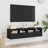 vidaXL Muebles de TV de pared 2 uds madera ingenier&iacute;a negro 60x30x30cm