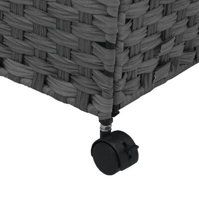 vidaXL Cesto para ropa sucia con ruedas ratán gris 60x35x60,5 cm