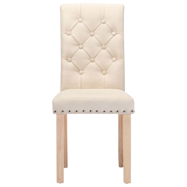 vidaXL Sillas de comedor 6 unidades tela color crema