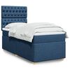 vidaXL Cama box spring con colch&oacute;n tela azul 90x190 cm