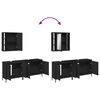 vidaXL Set de muebles de ba&ntilde;o 3 piezas madera contrachapada negro