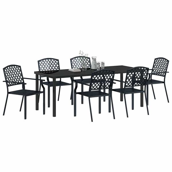 vidaXL Conjunto de Comedor de Jard&iacute;n 7 pcs Antracita