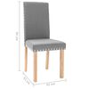 vidaXL Sillas de comedor 4 unidades tela gris claro