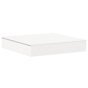 vidaXL Arenero con tapa madera maciza de pino blanco 111x111x19,5 cm