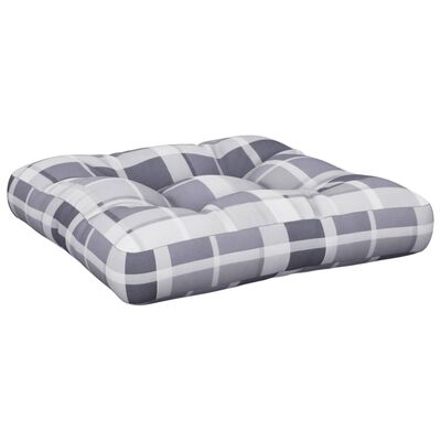 vidaXL Cojín para sofá sofá de palets tela a cuadros gris 50x50x12 cm
