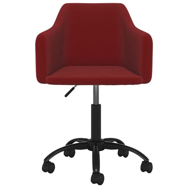 vidaXL Sillas de comedor giratorias 2 unidades terciopelo rojo tinto