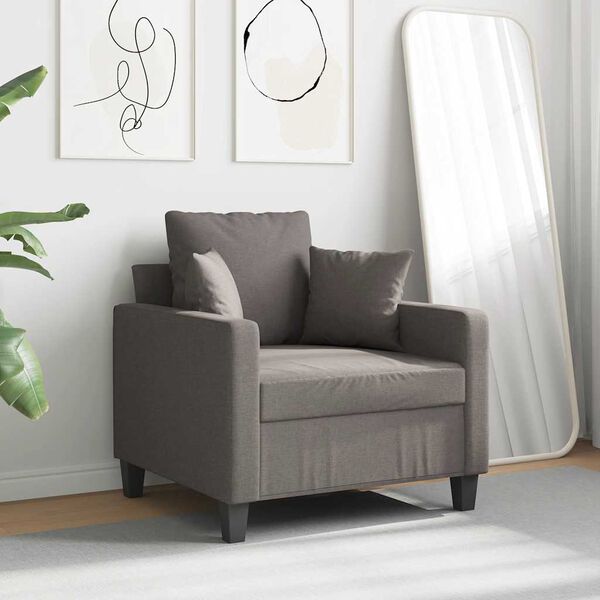 vidaXL Sill&oacute;n de tela gris taup&eacute; 60 cm