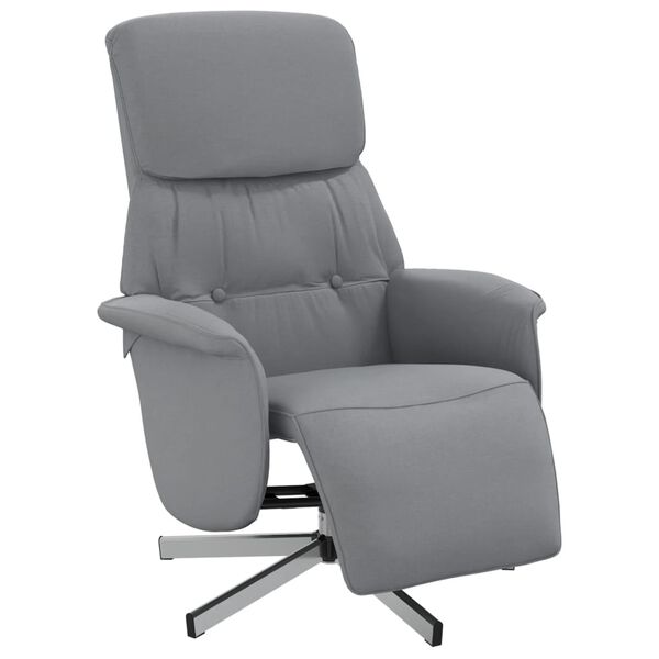 vidaXL Sill&oacute;n reclinable con reposapi&eacute;s tela gris claro