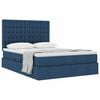 vidaXL Cama con almacenamiento y colch&oacute;n Azul 140 x 190 cm Poli&eacute;ster