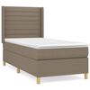vidaXL Cama box spring con colch&oacute;n tela gris taupe 90x200 cm