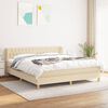 vidaXL Cama box spring con colch&oacute;n tela color crema 180x200 cm