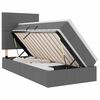 vidaXL Cama de almacenamiento LED con colch&oacute;n Gris oscuro 90 x 190 cm