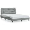 vidaXL Estructura de cama con LED sin colch&oacute;n Hvar tela gris claro 140x190 cm