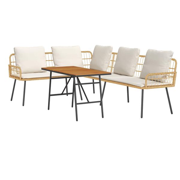 vidaXL Conjunto de sofá de jardín 2 pcs Natural ratán sintético