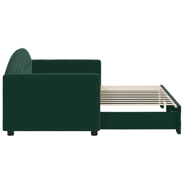 vidaXL Sof&aacute; cama nido terciopelo verde oscuro 80x200 cm