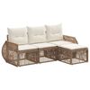 vidaXL Conjunto de sof&aacute;s de jard&iacute;n 4 uds. Beige y blanco crema