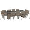 vidaXL Conjunto de Comedor de Jard&iacute;n 11 uds. Gris rat&aacute;n sint&eacute;tico