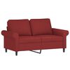 vidaXL Sof&aacute; de 2 plazas con almohadas y cojines tela rojo tinto 120 cm