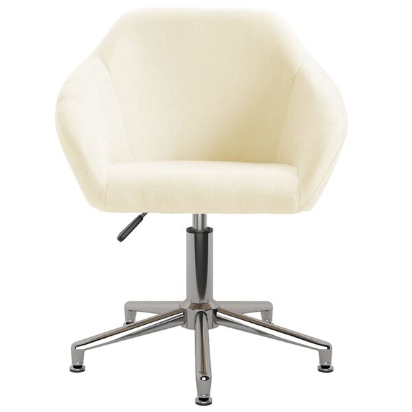 vidaXL Sillas de comedor giratorias 4 unidades tela color crema