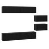 vidaXL Conjunto de mueble de TV 6 uds. Roble Negro