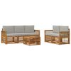 vidaXL Conjunto de sof&aacute;s de exterior 6 uds. Natural y Gris Claro