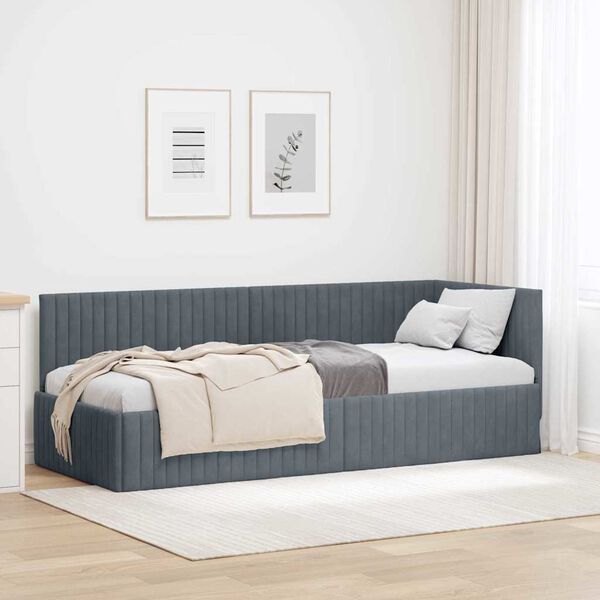 vidaXL Estructura de cama en esquina Gris oscuro 80 cm x 200 cm