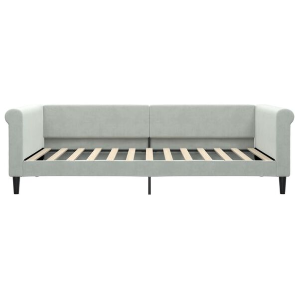 vidaXL Sof&aacute; cama sin colch&oacute;n terciopelo gris claro 100x200 cm