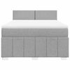 vidaXL Cama box spring con colch&oacute;n tela gris claro 140x200 cm