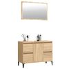 vidaXL Set de muebles de ba&ntilde;o 2 pzas madera contrachapada roble Sonoma