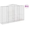 vidaXL Cestas de gaviones 11 uds forma de arco hierro 300x50x180/200cm