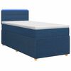 vidaXL Cama box spring con colch&oacute;n con cabecera Azul 100 x 200 cm Tela