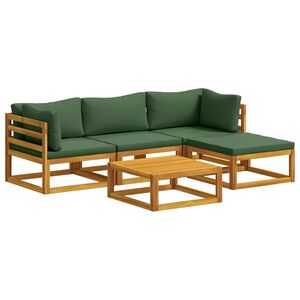 vidaXL Juego de Sof&aacute; 5 uds. Natural Madera de Acacia S&oacute;lida
