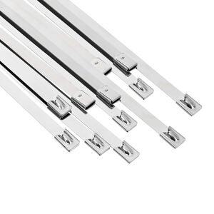 vidaXL Atadura de Cables 12 uds. 7,9 x 250 mm Plateado