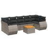 vidaXL Set de sof&aacute;s de jard&iacute;n 8 pzas y cojines rat&aacute;n sint&eacute;tico gris