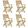 vidaXL Sillas plegables, 4 unidades, 54,5 x 61,5 x 86,5 cm, madera maciza de acacia.