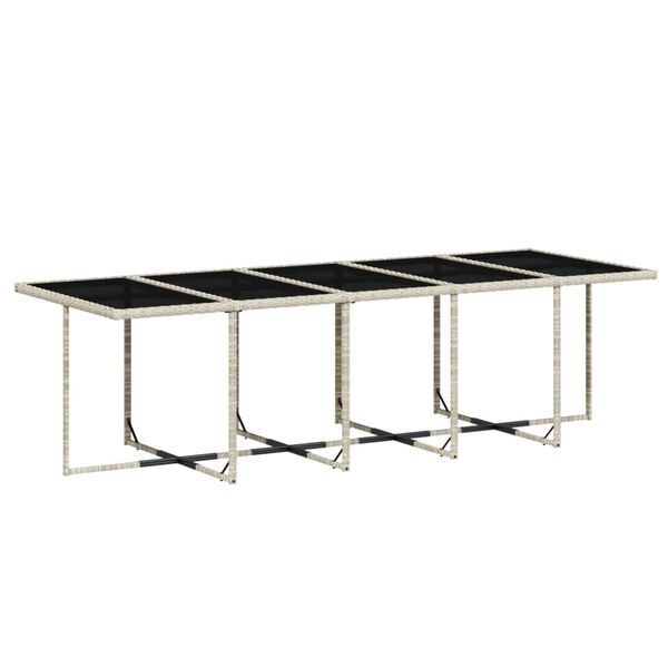 vidaXL Set de comedor de jard&iacute;n 11 pzas y cojines rat&aacute;n sint&eacute;tico gris